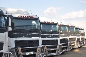 sumeil row of trucks volvo fleet